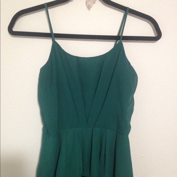 Sweet Storm Teal and Black Spaghetti Strap Peplum Mini Dress - Picture 2 of 9